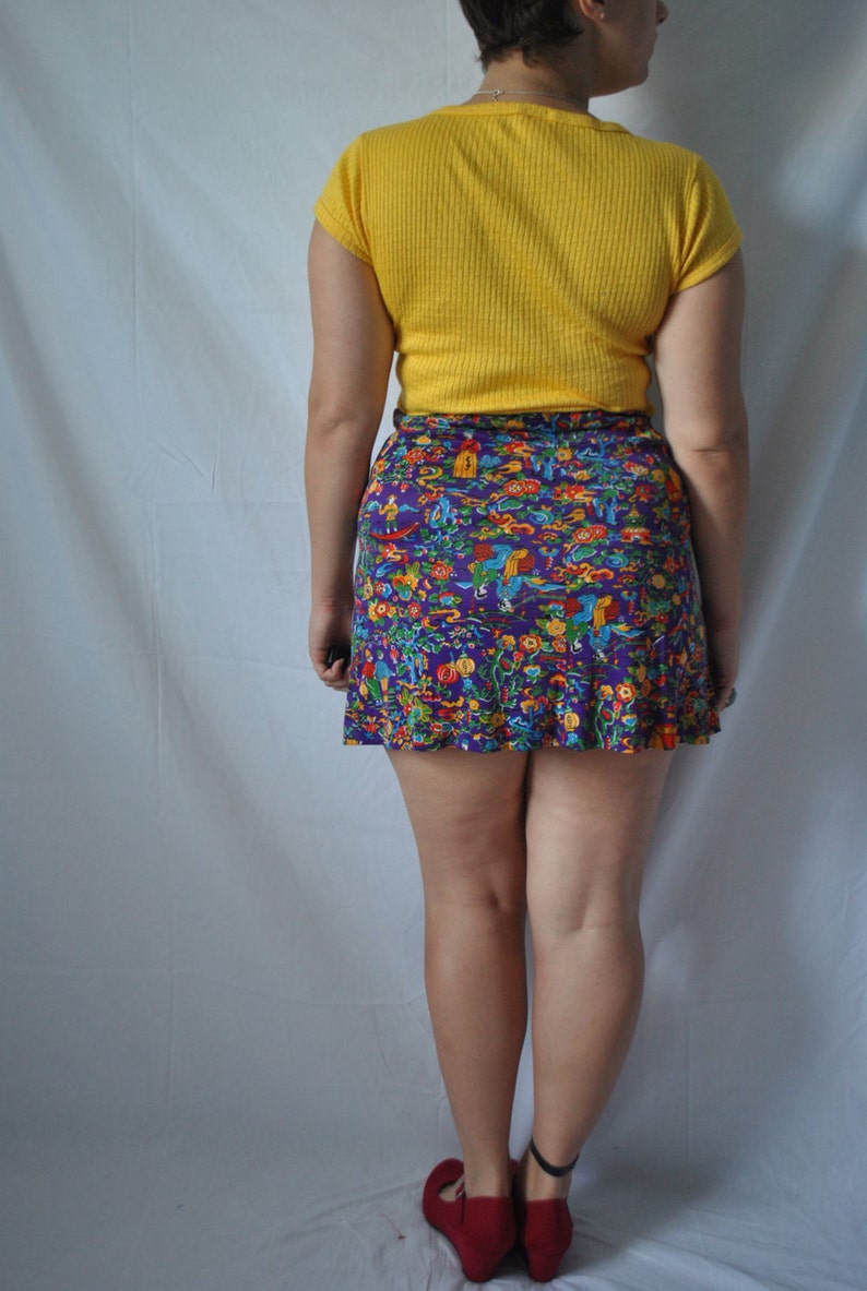 Vintage 70s Purple Bodycon Skirt 70s Mini Skirt Vintage Floral | Etsy