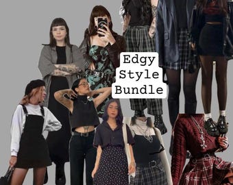 Edgy Style Bundle, Secondhand Clothing Mystery Bundle, Personal Stylist Personalized Thrifted Clothing Bundle, Grunge Edgy Fashion Bundle