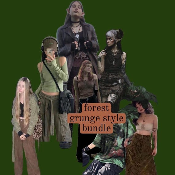 Forest Grunge Style Bundle, Fairy Fashion Bundle, Secondhand