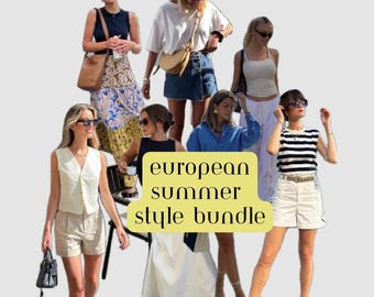 European Summer Style Bundle, French Vacation Secondhand Clothing Mystery Bundle, Personal Stylist Personalized Thrifted Clothing Bundle