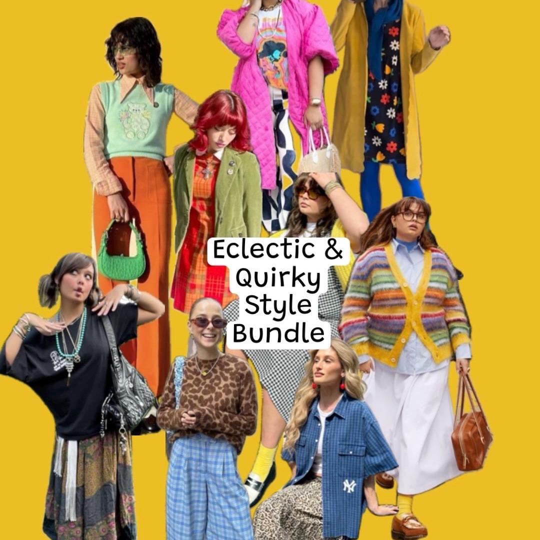 Quirky Style Bundle, Secondhand Clothing Mystery Bundle, Personal Stylist Personalized Thrifted Clothing Bundle, Eclectic Colorful Dresses