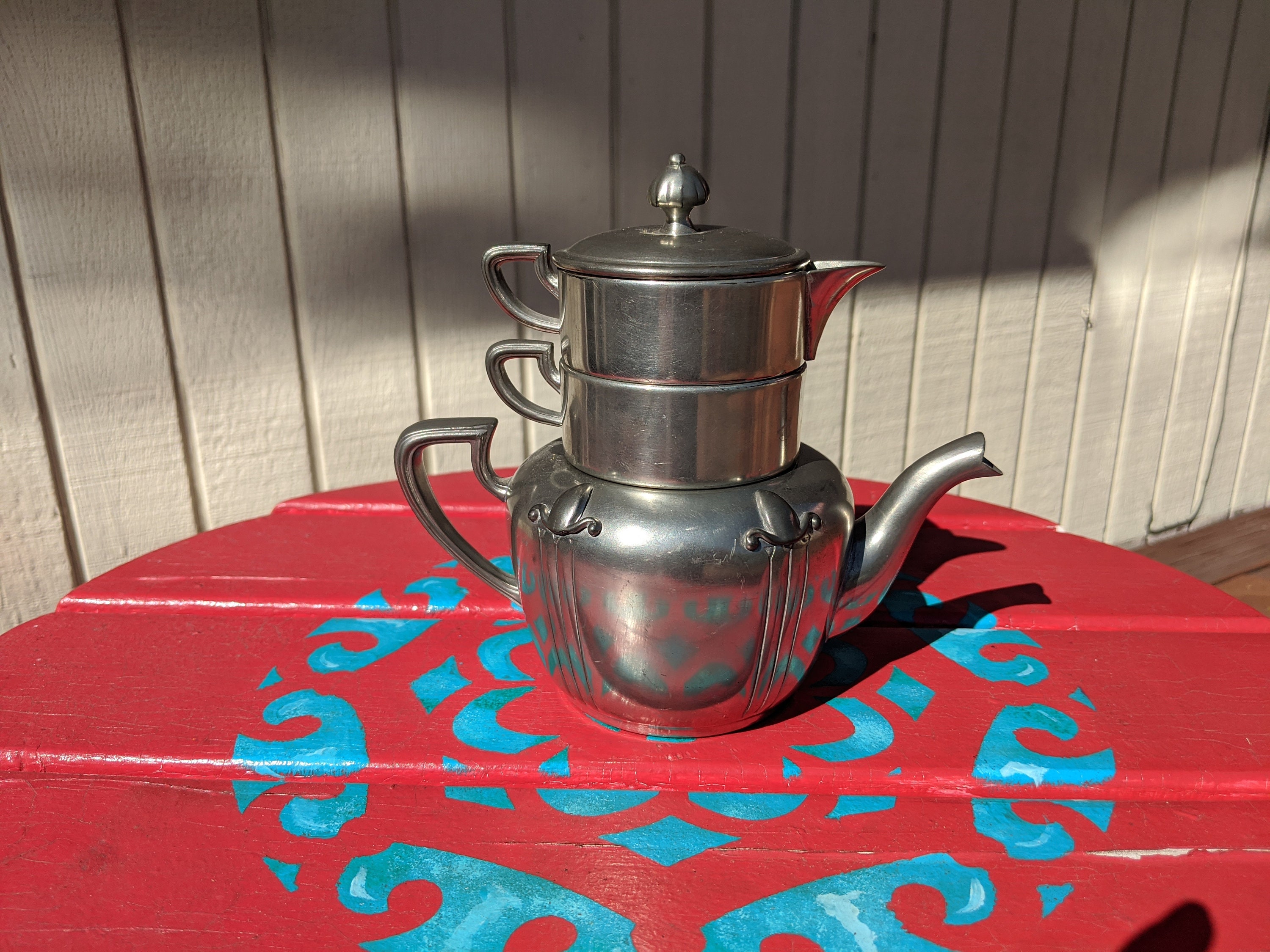 Vintage Pewter Teapot and Coffee Pot. Set of Two Beautifully Detailed –  Anything Discovered