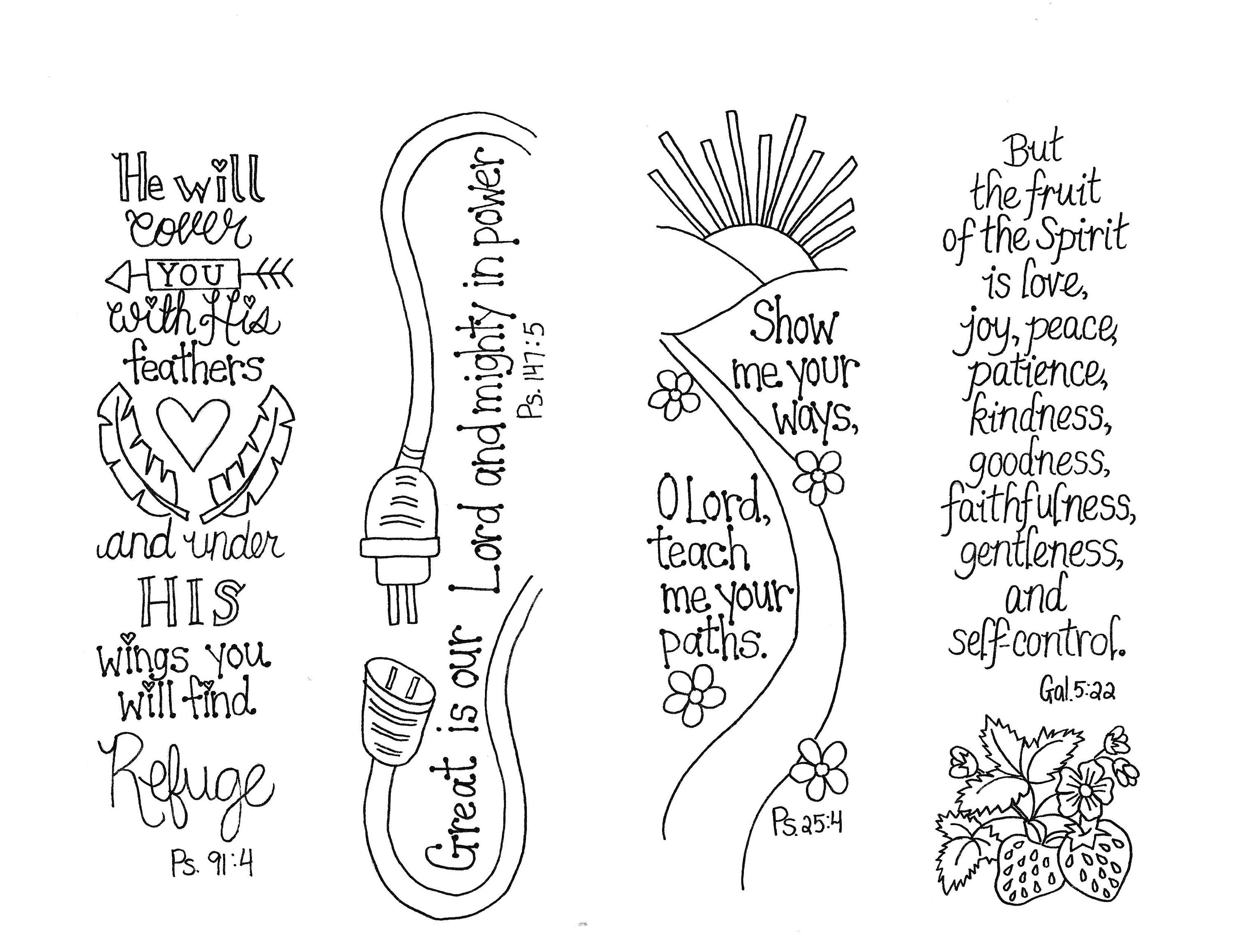 Bible Journaling Templates Scripture Bookmarks Printable