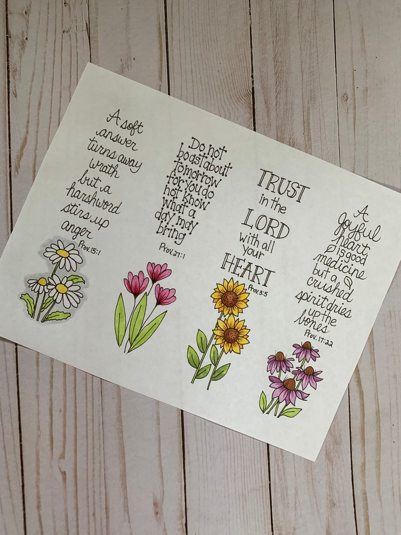 Bible Journaling Templates, Scripture Bookmarks, Hand Drawn, Printable ...