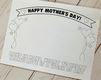 Mother’s Day handprint printable, Child’s handprint for mom