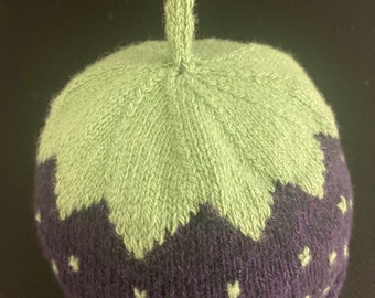Cashmere/Silk Blackberry Baby Hat, hand knit, super soft and lightweight