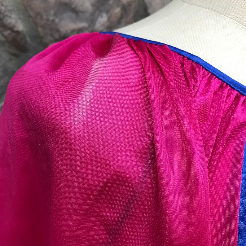 Vintage 80s Nancy King Lingerie Nightgown Color Block Nightie 100/% Nylon Made in USA Women/'s Size Small Medium Large