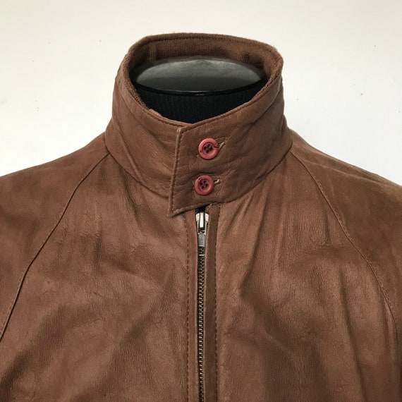 Vintage 80s Silton Soft Brown Leather Bomber Jack… - image 4