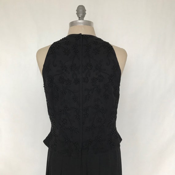 Vintage 90s Marie St. Claire Black Beaded Sleevel… - image 5