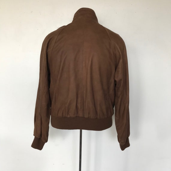 Vintage 80s Silton Soft Brown Leather Bomber Jack… - image 3