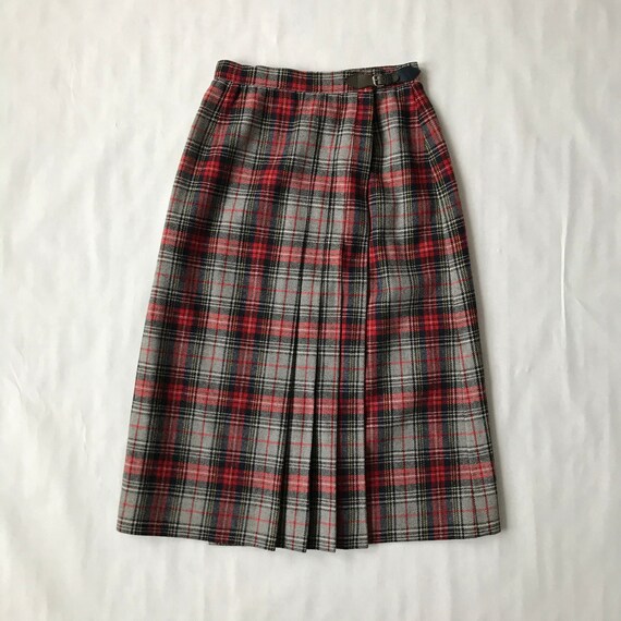 Vintage 70s KIltie Plaid Below the Knee Wool Blen… - image 6