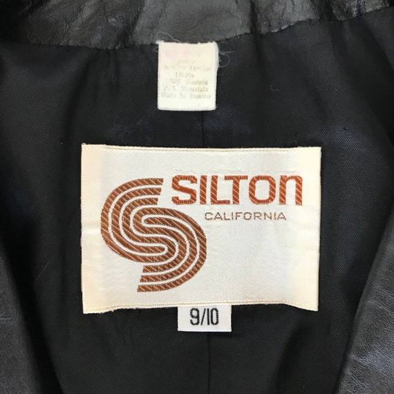 Vintage 70s Silton California Black Leather Butto… - image 6