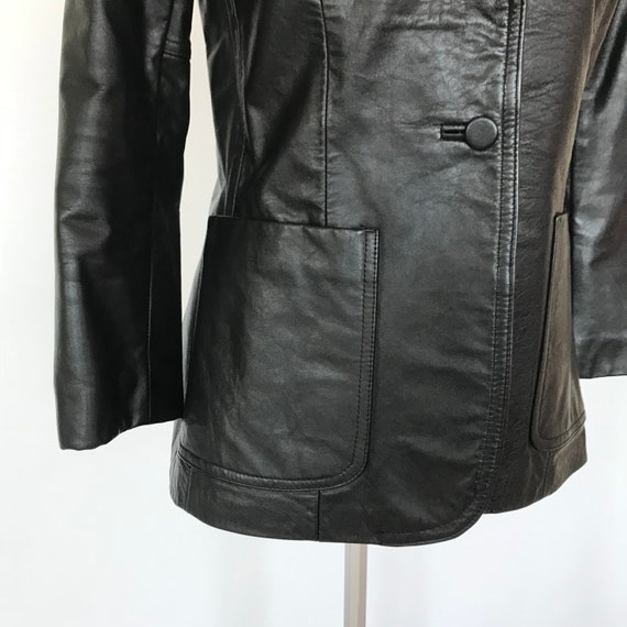 Vintage 70s Silton California Black Leather Butto… - image 4