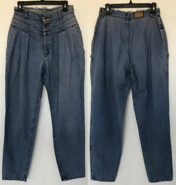 Vintage 80s Lee Stonewashed Jeans / High Rise Wai… - image 1