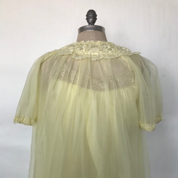 Vintage 50s Lemon Yellow Babydoll Nightie with Ma… - image 5