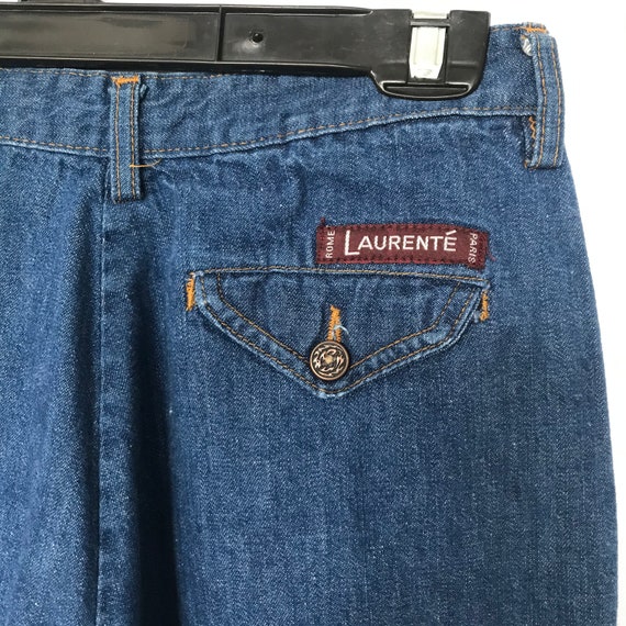 Vintage 70s Laurente Trouser Cut Denim Blue Jeans… - image 7