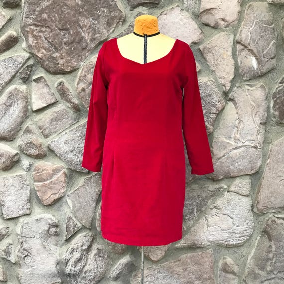 Vintage 90s Esprit Burgundy Red Velvet Wiggle Shea