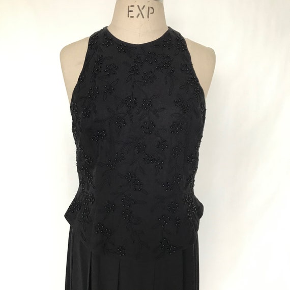 Vintage 90s Marie St. Claire Black Beaded Sleevel… - image 2