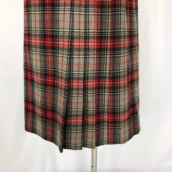 Vintage 70s KIltie Plaid Below the Knee Wool Blen… - image 4