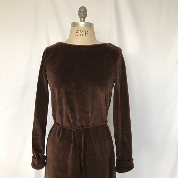 Vintage 70s J-S-E California Chocolate Brown Velo… - image 2