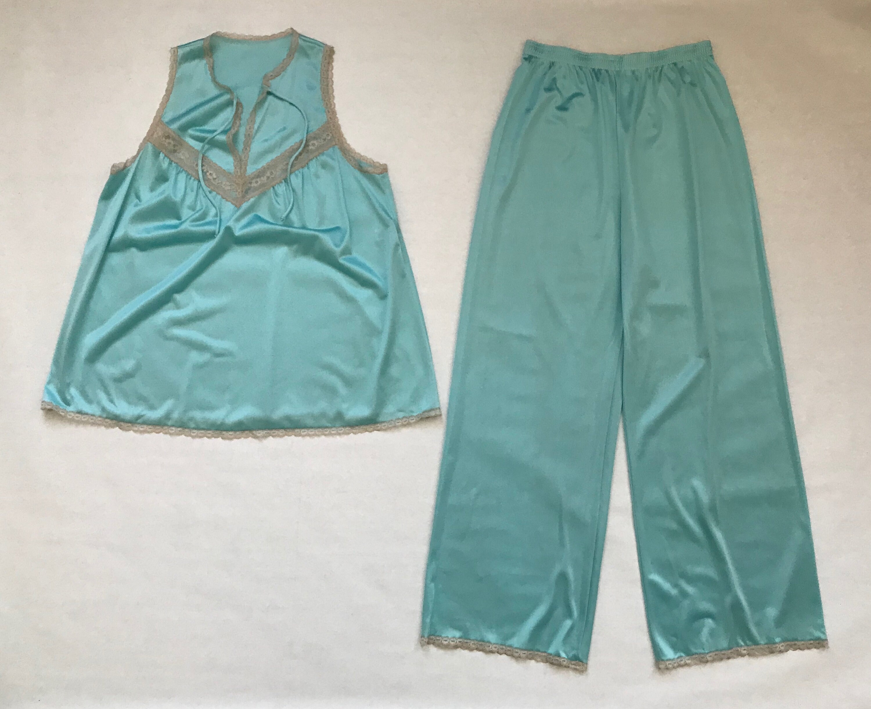 Vintage 60s Vanity Fair Aqua Blue Nylon 