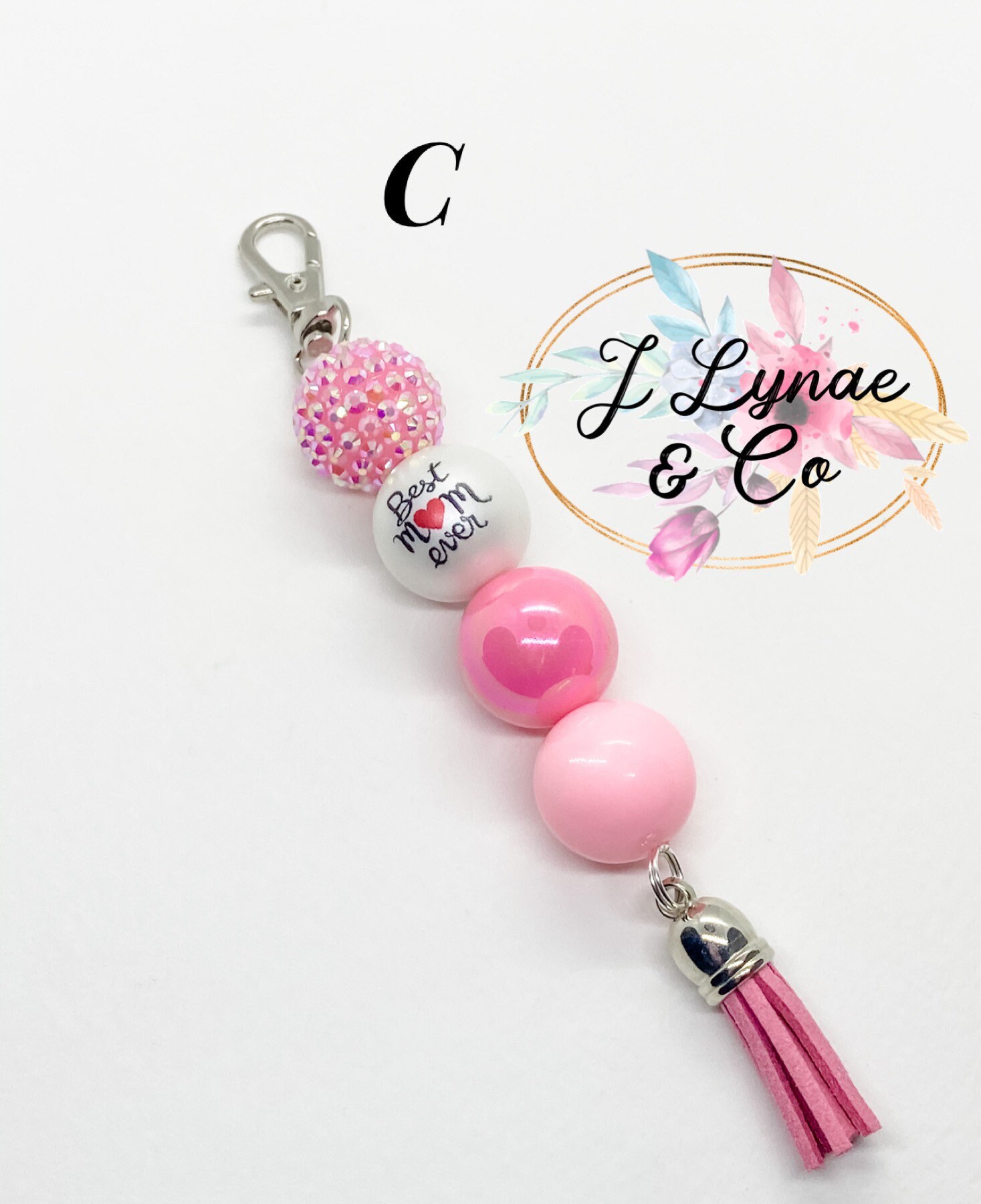 Bubblegum Bead Keychain Best Mom Ever Etsy