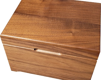 Keepsake Box Deep - Custom Engraved Wood Box - 8x10 - Walnut Keepsake Box - Personalized Wooden Box -  Engraved Valet Box