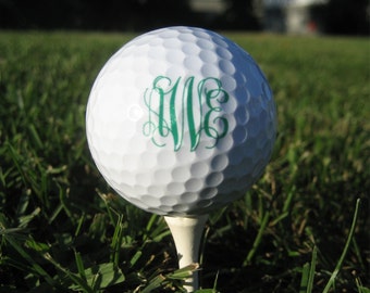 Monogram Personalized Golf Balls - SET OF 6 -  Custom Golf Balls - Printed Golf Balls - Gift for Golf Lover