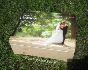 Memory Box - Wooden Keepsake Box - Wood Box - Keepsake Box - Custom Wood Box - Wedding Memory Box -  Photo Box - Wedding Keepsake Box PLKWKB