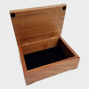 QUICK LAST MINUTE Gift Solid Mahogany Keepsake Box Wooden Keepsake Box, Valet Box, Memory Box, Custom Engraved Wood Box, 6x8 image 2