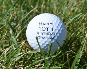 Personalized Golf Balls - SET OF 3 -  Birthday Golf Balls - Printed Golf Balls - Golf Nut Gift - Unique Birthday Gift