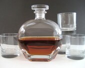 Whiskey Decanter - Personalized Engraved Whiskey Decanter - FOUR ROCKS Glasses and Whisky Decanter