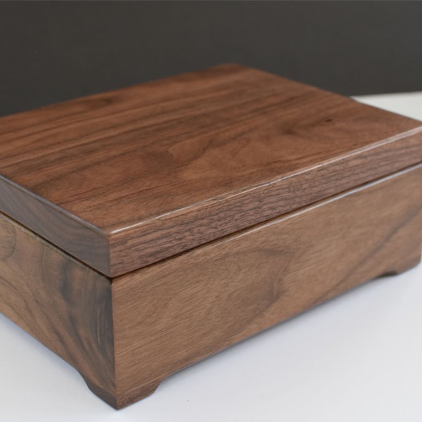 First Communion Keepsake Box - Custom Engraved Wood Box - Walnut Keepsake Box - Personalized Wooden Box -  Engraved Valet Box ML