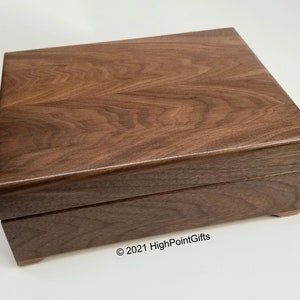 Keepsake Box , Custom Engraved Wood Box , 8x10  Walnut Keepsake Box, First Communion Personalized Wooden Box, Engraved Valet Box