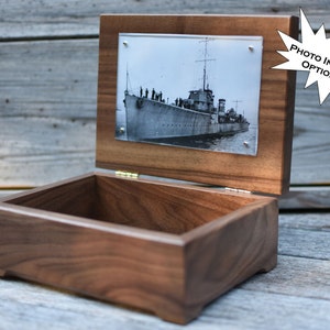 Wooden Keepsake Box, Custom Engraved Wood Box, Walnut Keepsake Box, Personalized Wooden Box, Engraved Valet Box image 4