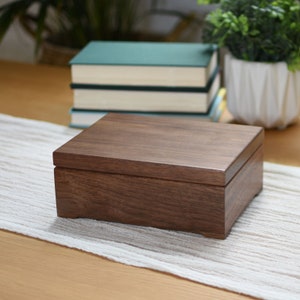 First Communion Keepsake Box - Custom Engraved Wood Box - Walnut Keepsake Box - Personalized Wooden Box - 5 Year Anniversary Gift