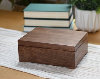 First Communion Keepsake Box - Custom Engraved Wood Box - Walnut Keepsake Box - Personalized Wooden Box - 5 Year Anniversary Gift