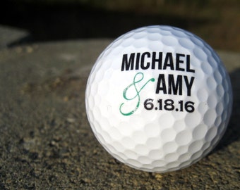 Gepersonaliseerde Golf Ballen - SET VAN 12 - Custom Golf Balls - Bedrukte Golf Ballen = Bruiloft Golf Ballen - Golf Bruiloft