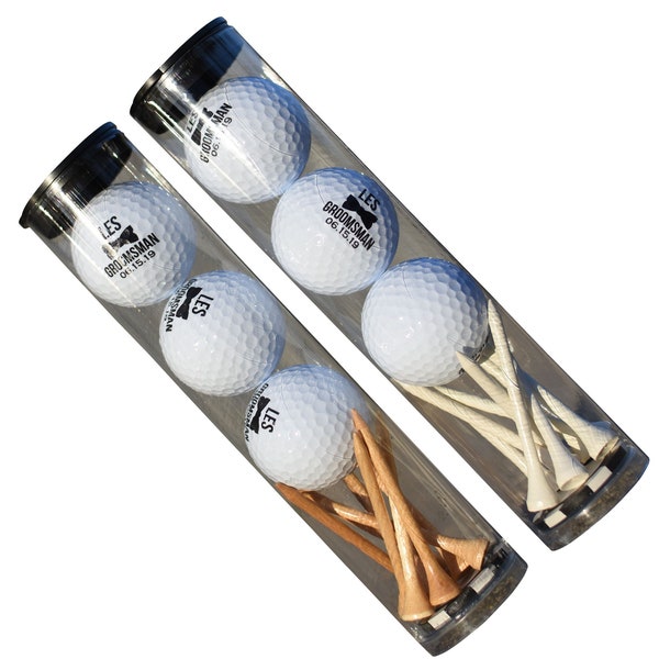 Personalized Golf Balls for Groomsman - Groomsman Golf - Golf Wedding - Wedding Golf Outing - Golf Tube