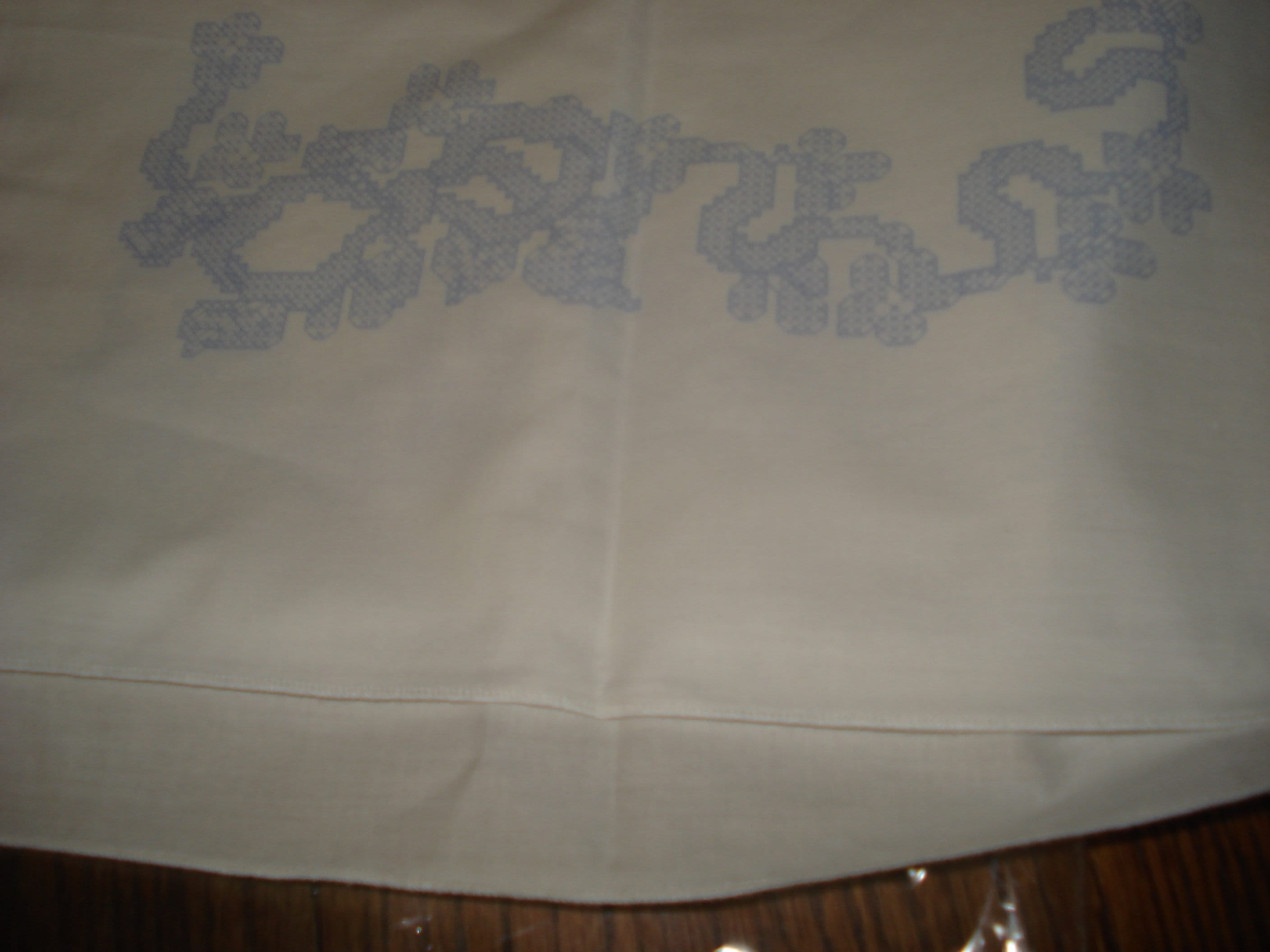 Herrschners Cross Stitch Stamped Pillowcases and Dresser Scarf "april ...