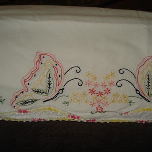 Vintage Pillow Case with Butterflies