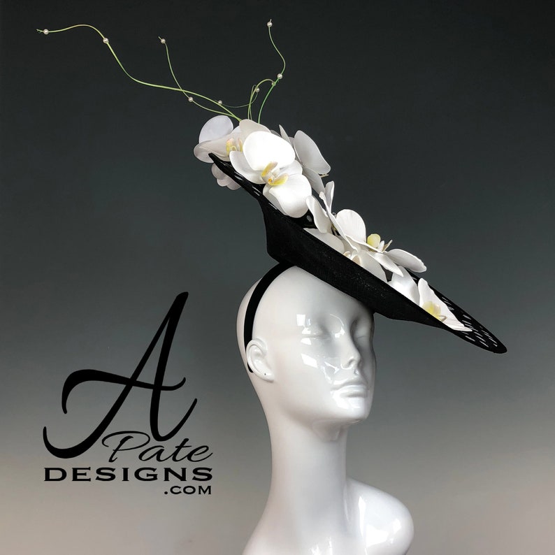 Elizabeth OOAK Sinamay Handblocked Saucer headband mounted Etsy