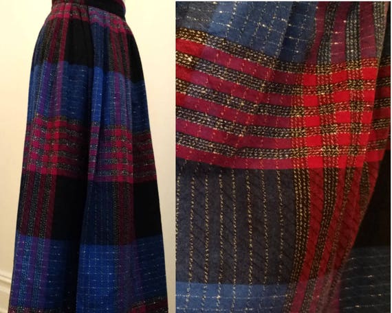 Plaid Vintage Wool Skirt - image 1