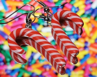 Candy Cane Earrings (Traditional and Rainbow)