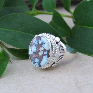 Men's Native American Navajo Golden Hill Turquoise Sterling Silver Ring ...