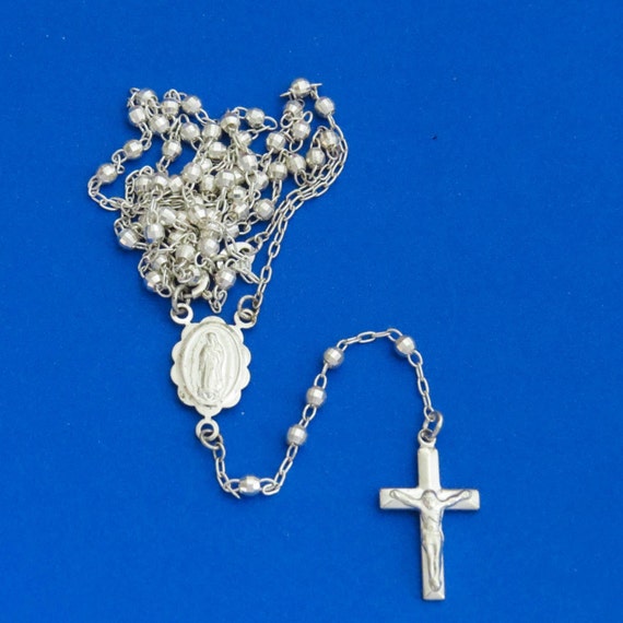 Very Rare Native American Navajo Royston Turquoise Sterling Silver Catholic Rosary Necklace Very Rare Native American Navajo Royston Turquoise Sterling Silver Catholic Rosary Necklace