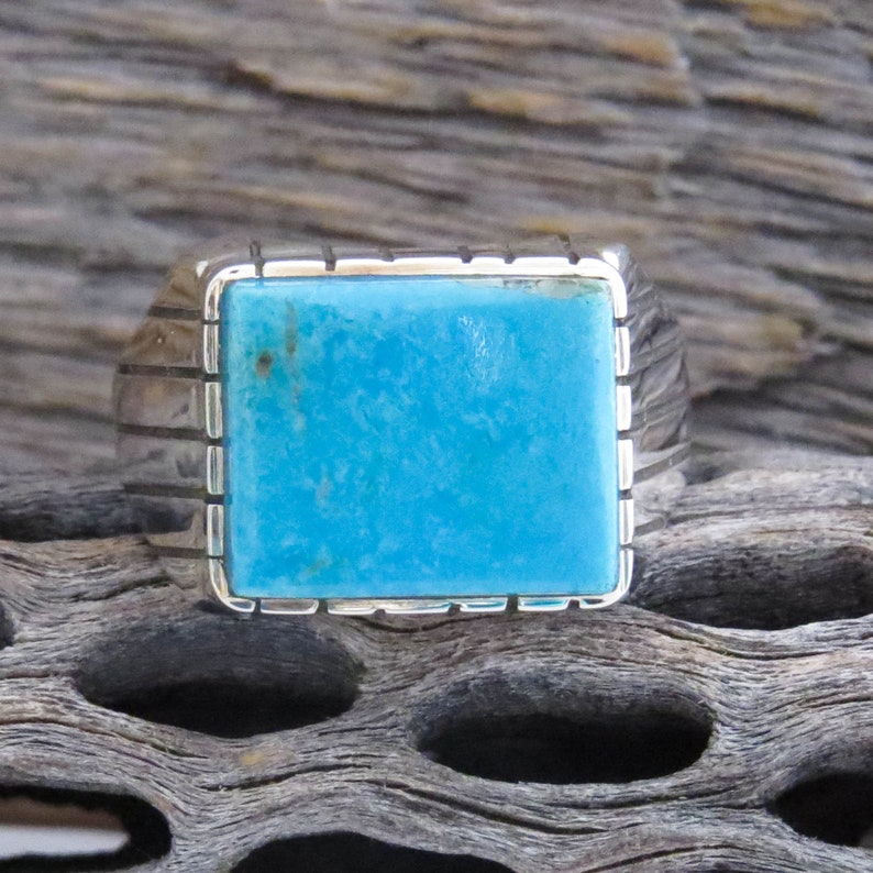 Ray Jack Men/'s Native American Turquoise Sterling Silver Ring Size 10 34 Made in the USA