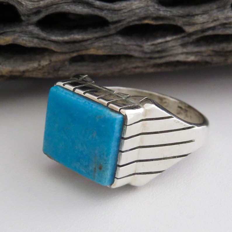 Ray Jack Men/'s Native American Turquoise Sterling Silver Ring Size 10 34 Made in the USA