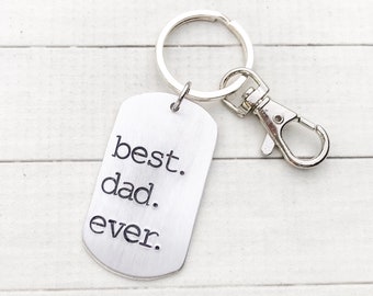 Dad Keychain, Best Dad Ever, Fathers Day Gift, Gift for Dad,