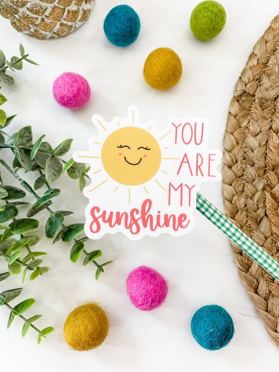 You Are My Sunshine Vinyl Sticker, Laptop Stickers, Cute Stickers